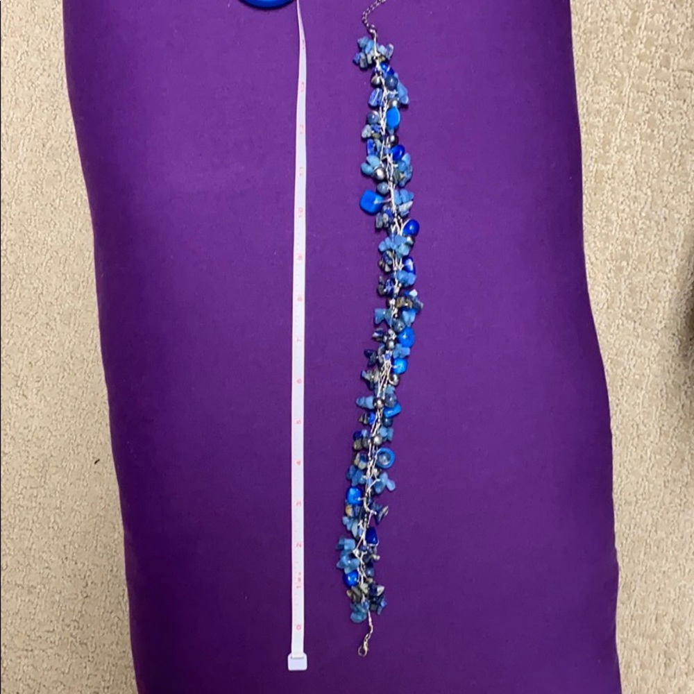15” Lapis lazure crystal necklace - Picture 4 of 7